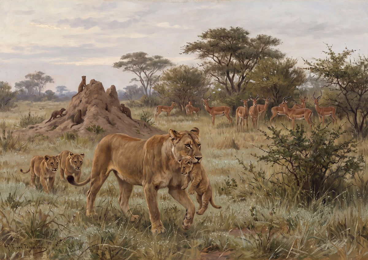 Lioness and Cubs in the Morning Light jigsaw puzzle