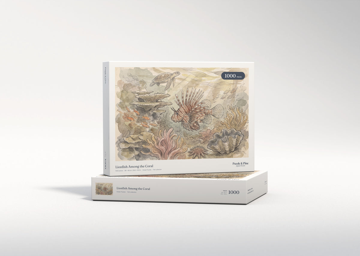 Lionfish Among the Coral jigsaw puzzle - gift box