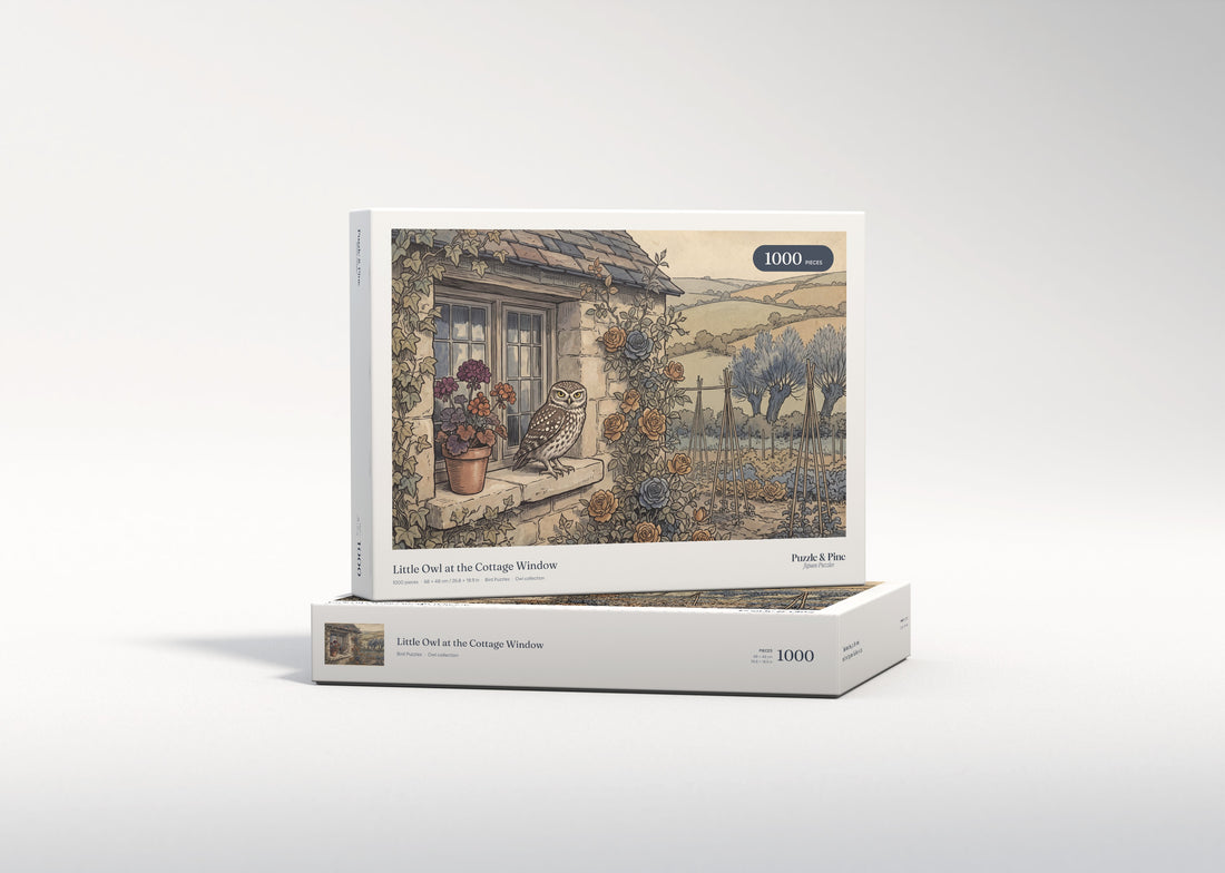 Little Owl at the Cottage Window jigsaw puzzle - gift box