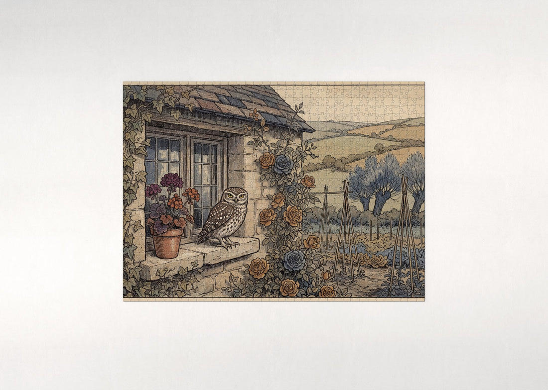 Little Owl at the Cottage Window jigsaw puzzle - gift box