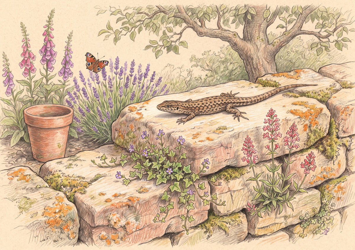 Lizard Sunning on the Stone Wall jigsaw puzzle