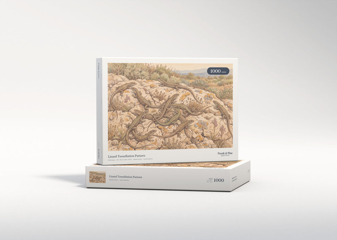 Lizard Tessellation Pattern jigsaw puzzle - gift box