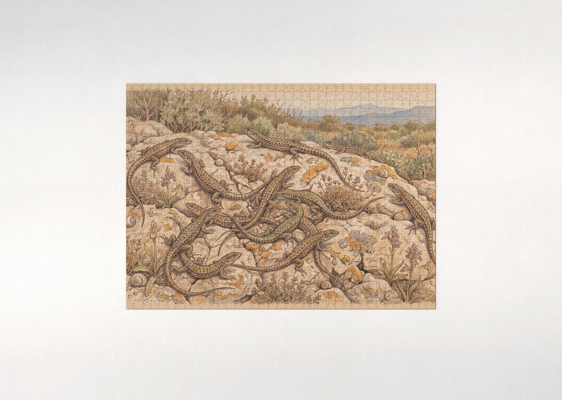 Lizard Tessellation Pattern jigsaw puzzle - gift box