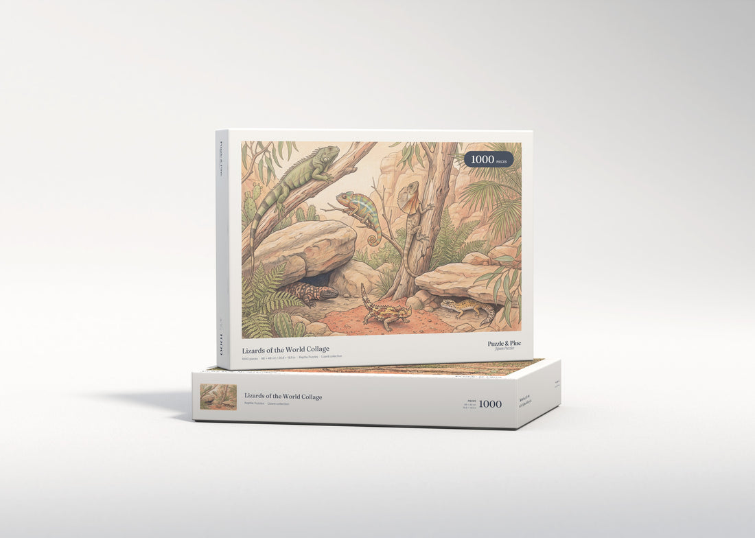 Lizards of the World Collage jigsaw puzzle - gift box
