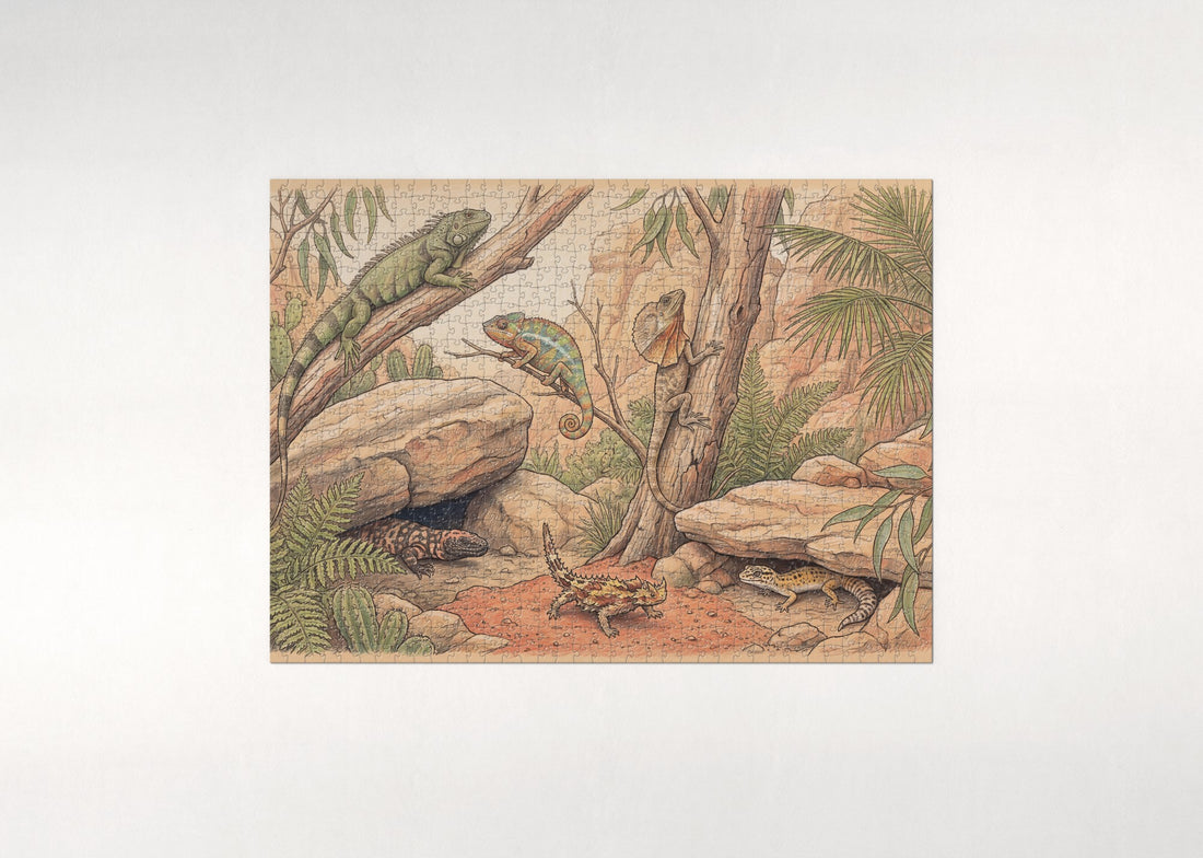 Lizards of the World Collage jigsaw puzzle - gift box