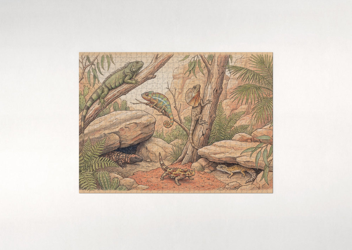 Lizards of the World Collage jigsaw puzzle - flat puzzle