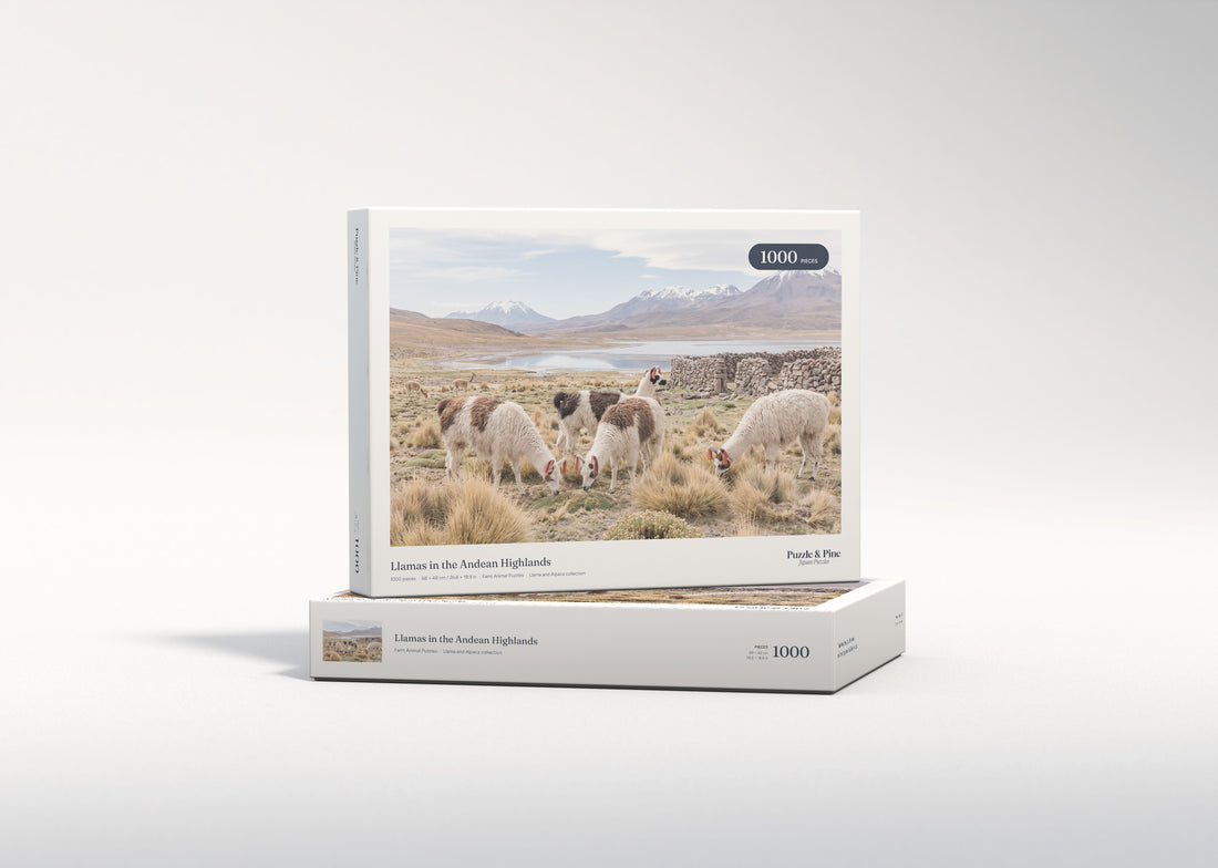 Llamas in the Andean Highlands jigsaw puzzle - gift box