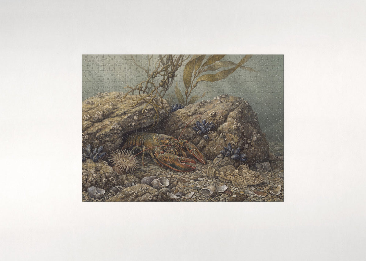 Lobster Among the Rocks jigsaw puzzle - flat puzzle