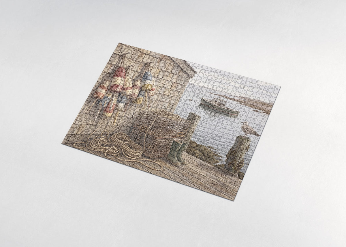 Lobster Buoys on the Dock jigsaw puzzle - assembled puzzle