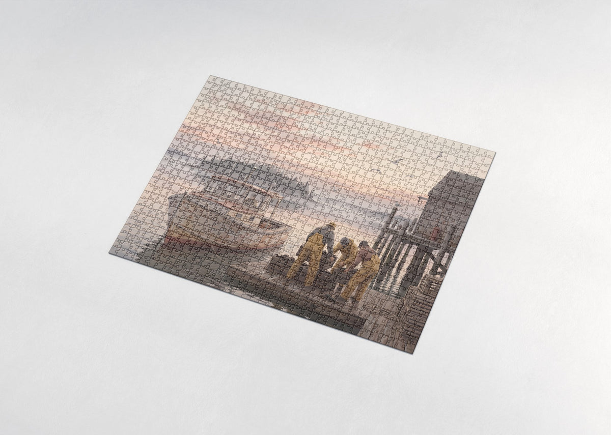 Lobster Landing at Dawn jigsaw puzzle - assembled puzzle