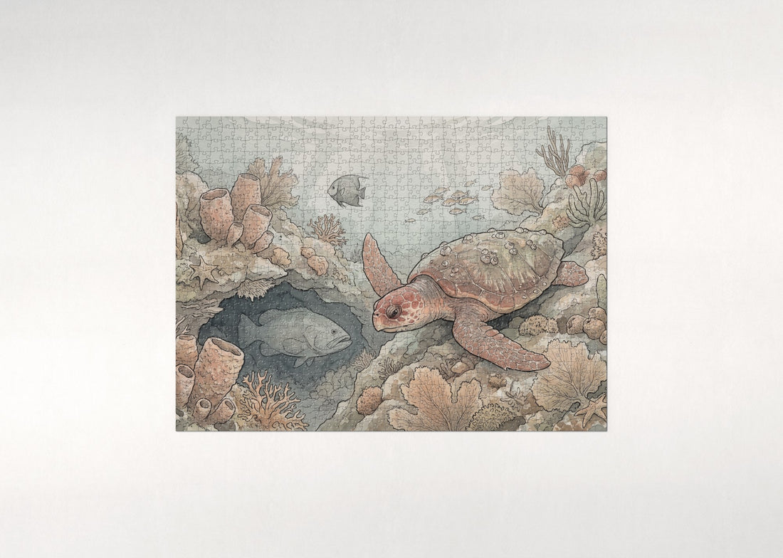 Loggerhead Turtle at the Reef Wall jigsaw puzzle - gift box