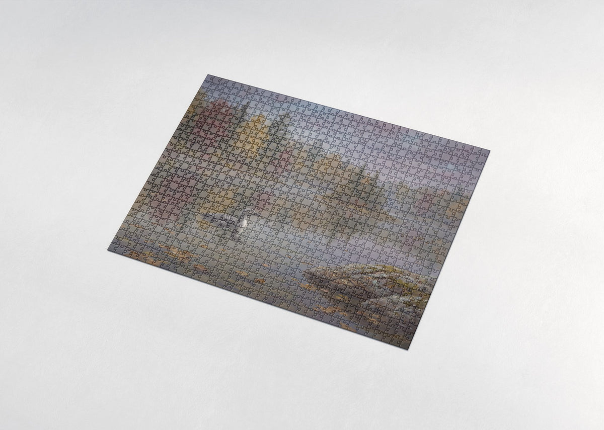 Loon at the Autumn Lake Reflection jigsaw puzzle - assembled puzzle