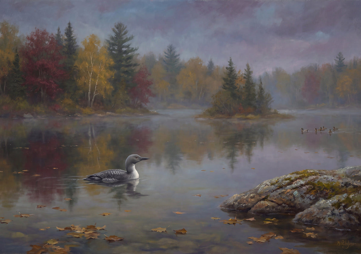 Loon at the Autumn Lake Reflection jigsaw puzzle