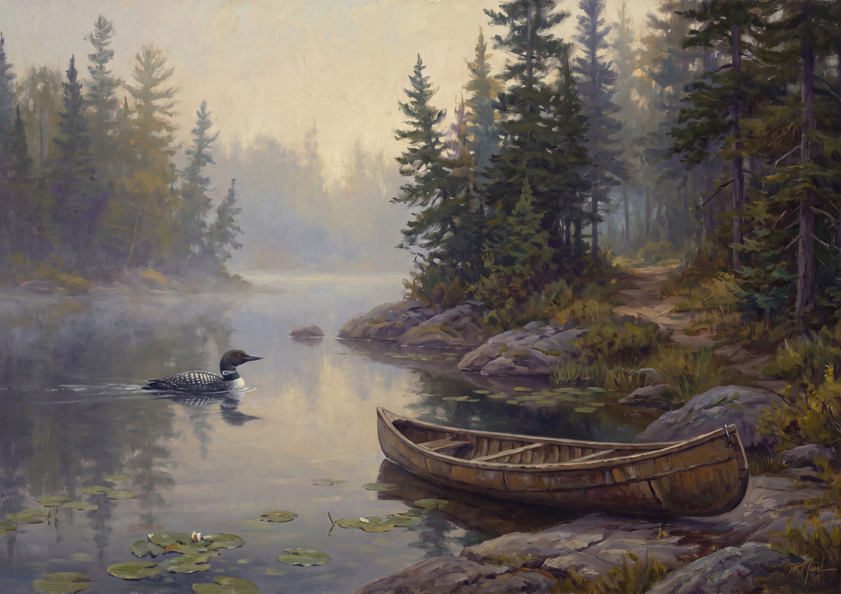 Loon in the Morning Fog of Canoe Country jigsaw puzzle