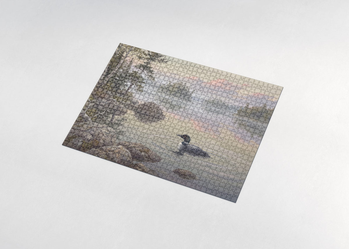 Loon on the Northern Lake at Dawn jigsaw puzzle - assembled puzzle