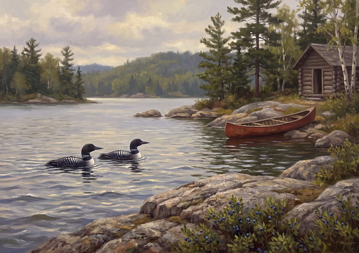 Loons on the Canadian Lake in Summer jigsaw puzzle