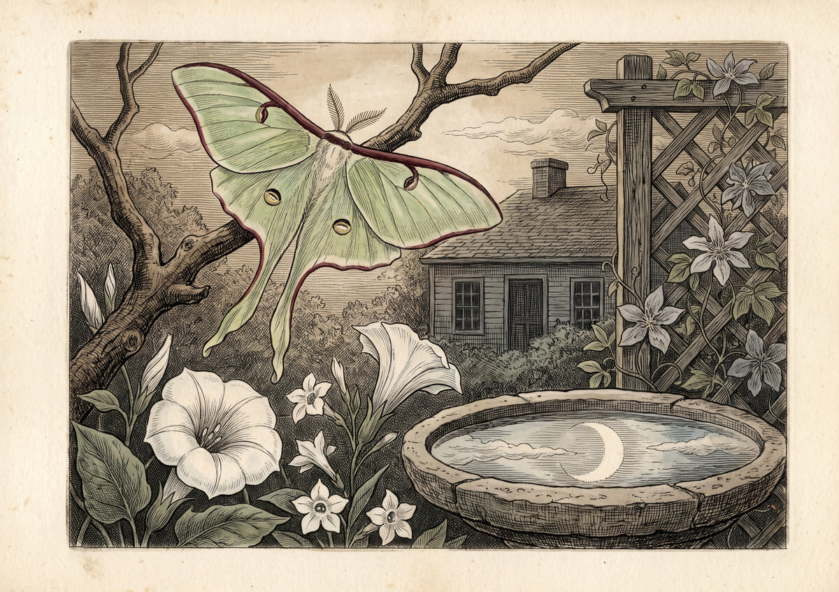 Luna Moth in the Moonlit Garden jigsaw puzzle