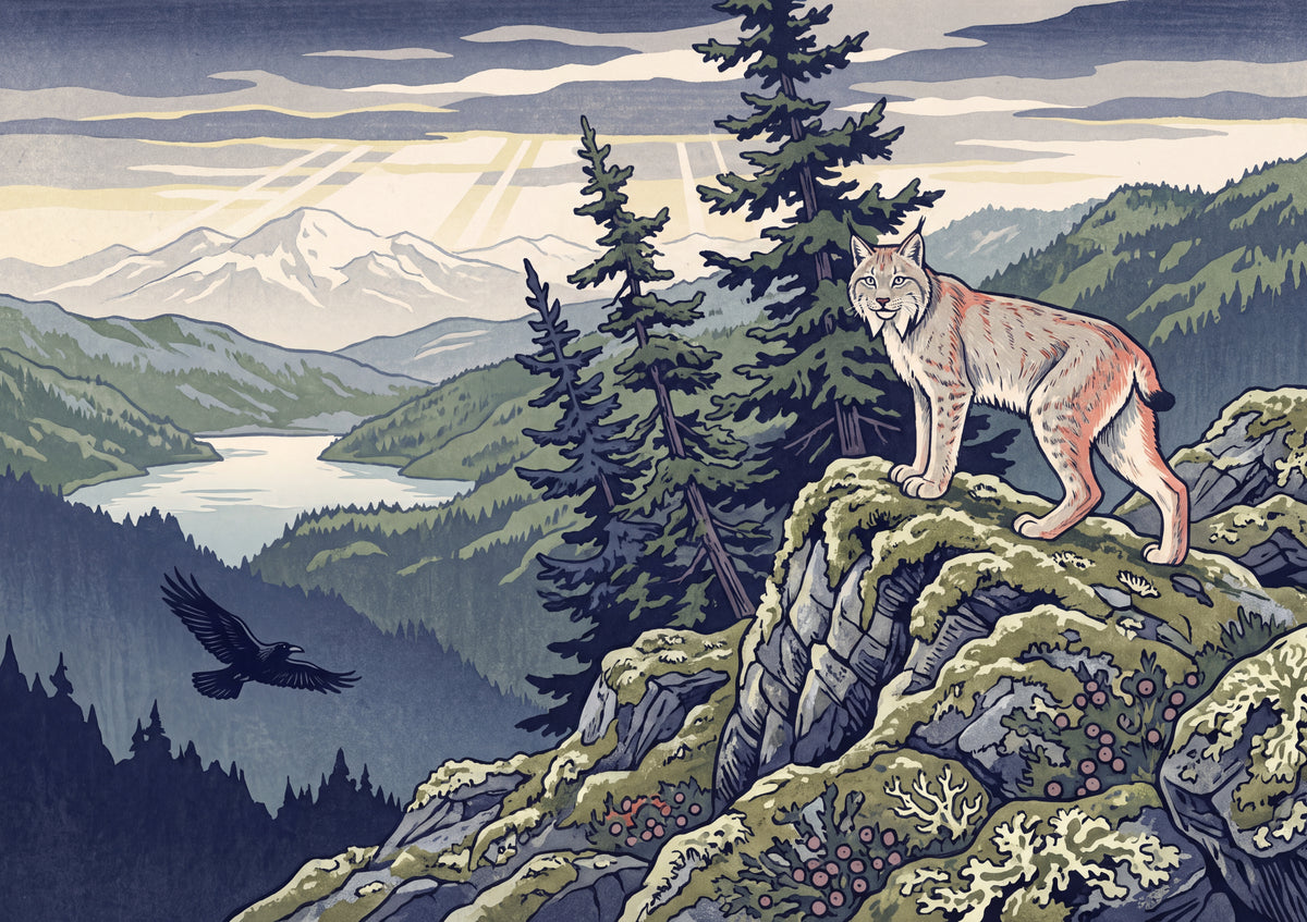 Lynx on the Mossy Ridge jigsaw puzzle