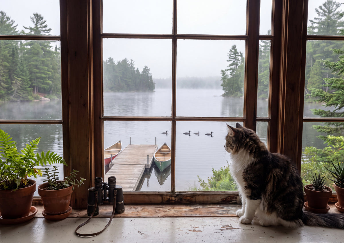 Maine Coon At the Lake House Window jigsaw puzzle