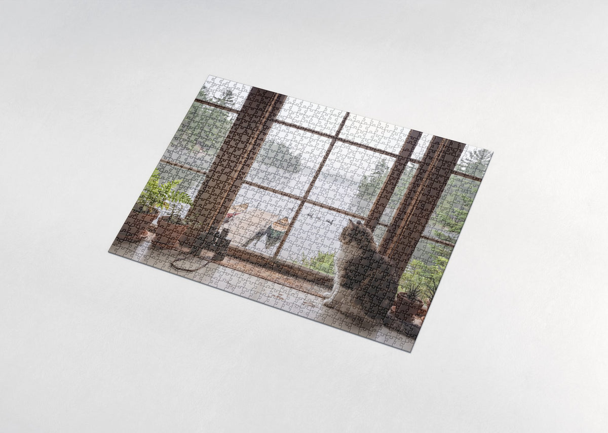 Maine Coon At the Lake House Window jigsaw puzzle - assembled puzzle