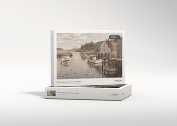 Maine Lobster Boats at the Harbor jigsaw puzzle - gift box