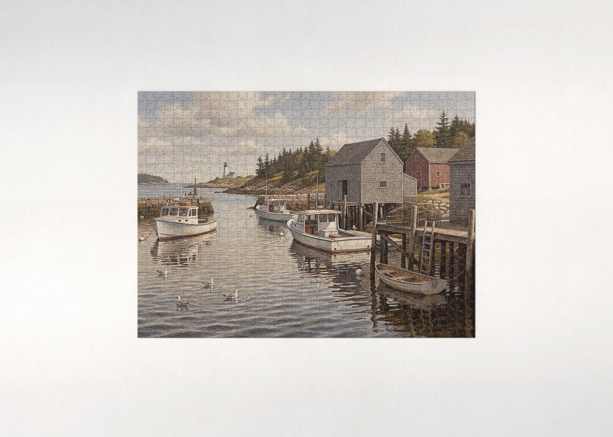 Maine Lobster Boats at the Harbor jigsaw puzzle - flat puzzle