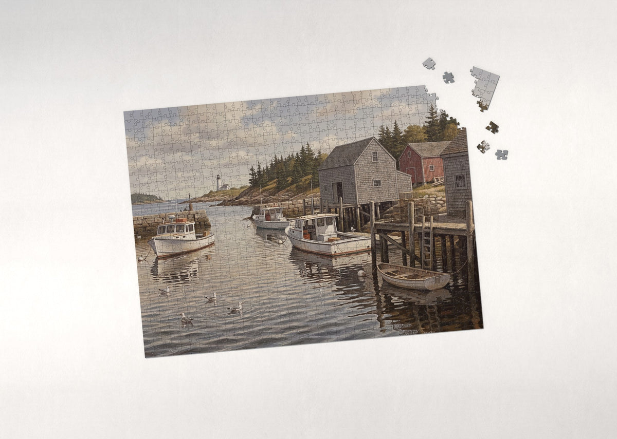 Maine Lobster Boats at the Harbor jigsaw puzzle - puzzle with loose pieces