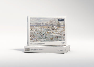 Mallards Landing at the Winter Marsh jigsaw puzzle - gift box