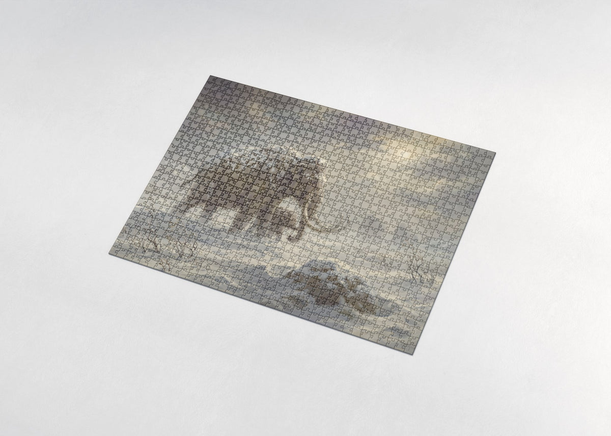 Mammoth and Calf in the Blizzard jigsaw puzzle - assembled puzzle