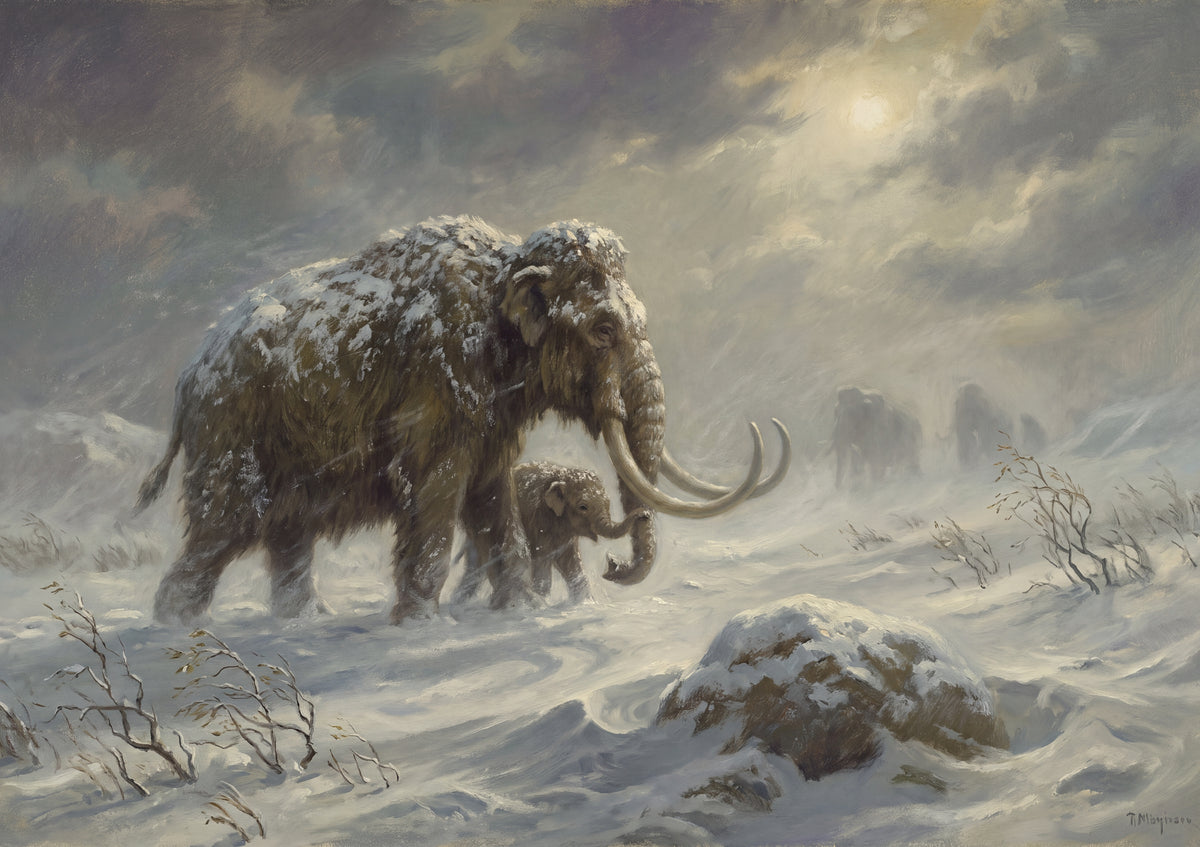 Mammoth and Calf in the Blizzard jigsaw puzzle