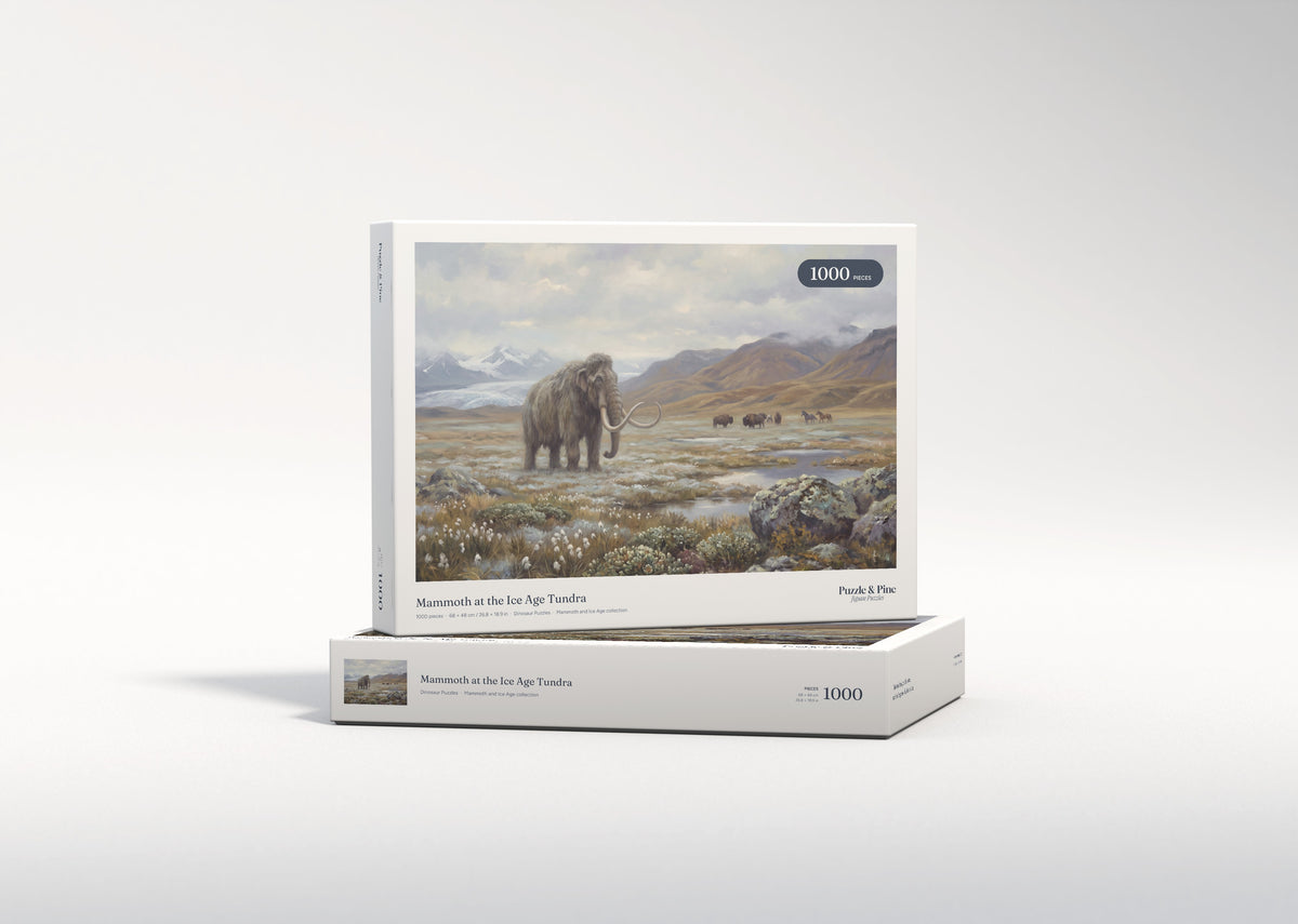 Mammoth at the Ice Age Tundra jigsaw puzzle - gift box