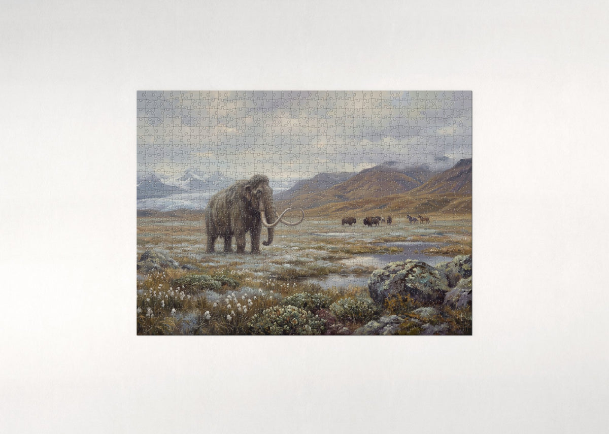 Mammoth at the Ice Age Tundra jigsaw puzzle - flat puzzle