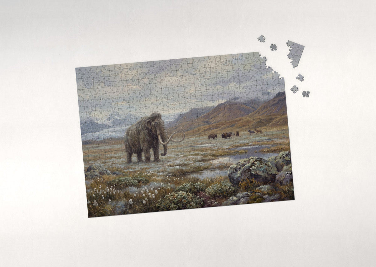 Mammoth at the Ice Age Tundra jigsaw puzzle - puzzle with loose pieces