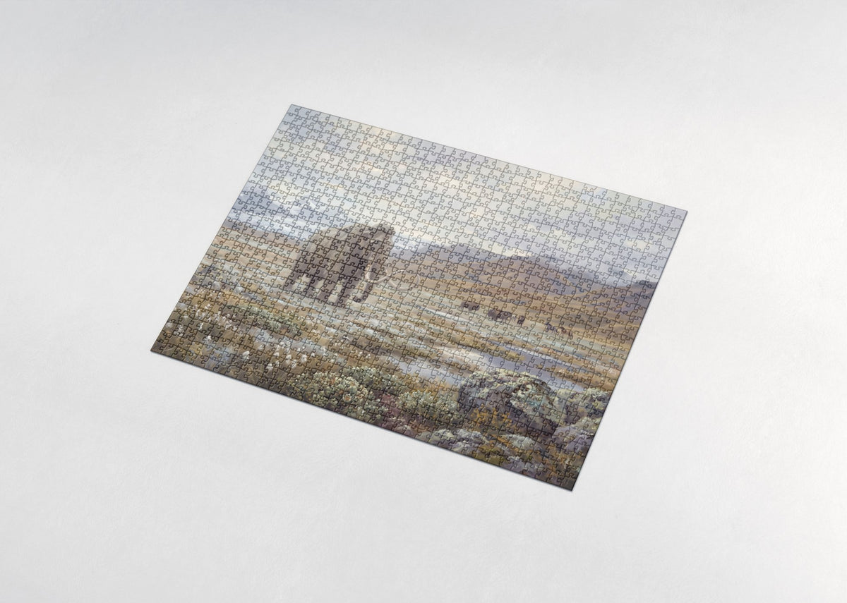Mammoth at the Ice Age Tundra jigsaw puzzle - assembled puzzle