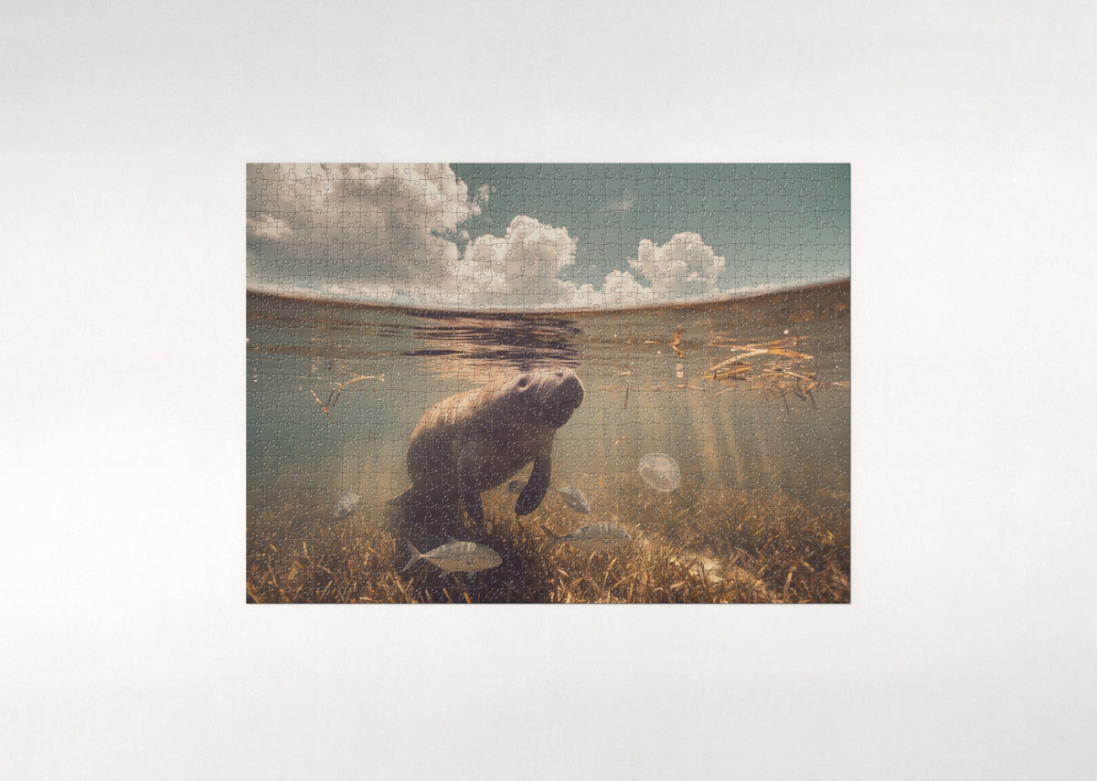 Manatee at the Sunlit Surface jigsaw puzzle - flat puzzle