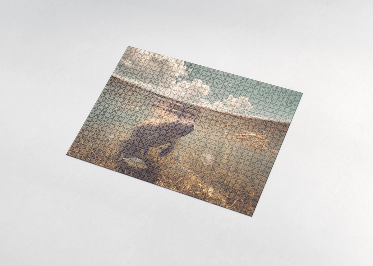 Manatee at the Sunlit Surface jigsaw puzzle - assembled puzzle