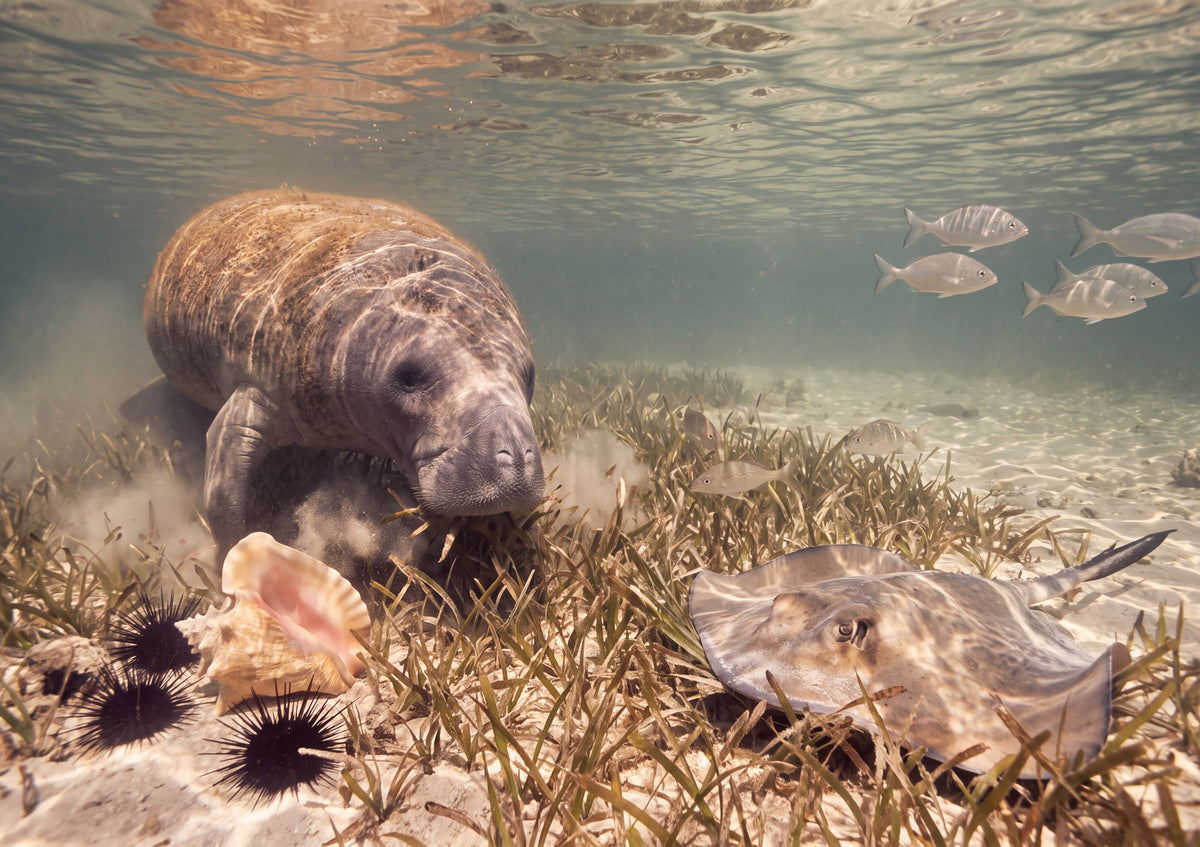 Manatee Grazing on Seagrass jigsaw puzzle
