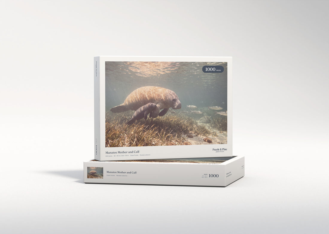 Manatee Mother and Calf jigsaw puzzle - gift box