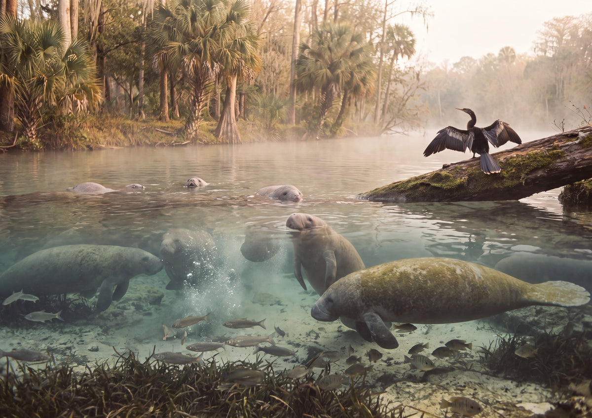 Manatees at the Warm Water Springs jigsaw puzzle