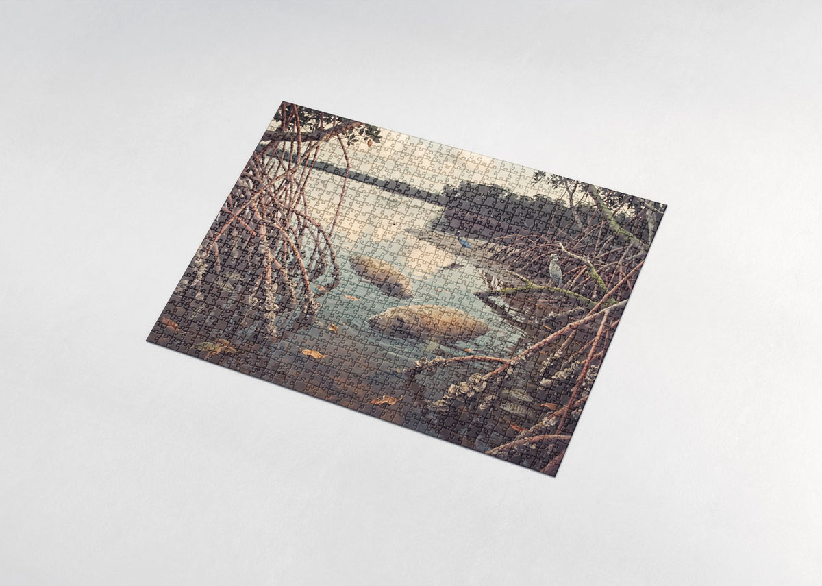 Manatees in the Florida Mangroves jigsaw puzzle - assembled puzzle