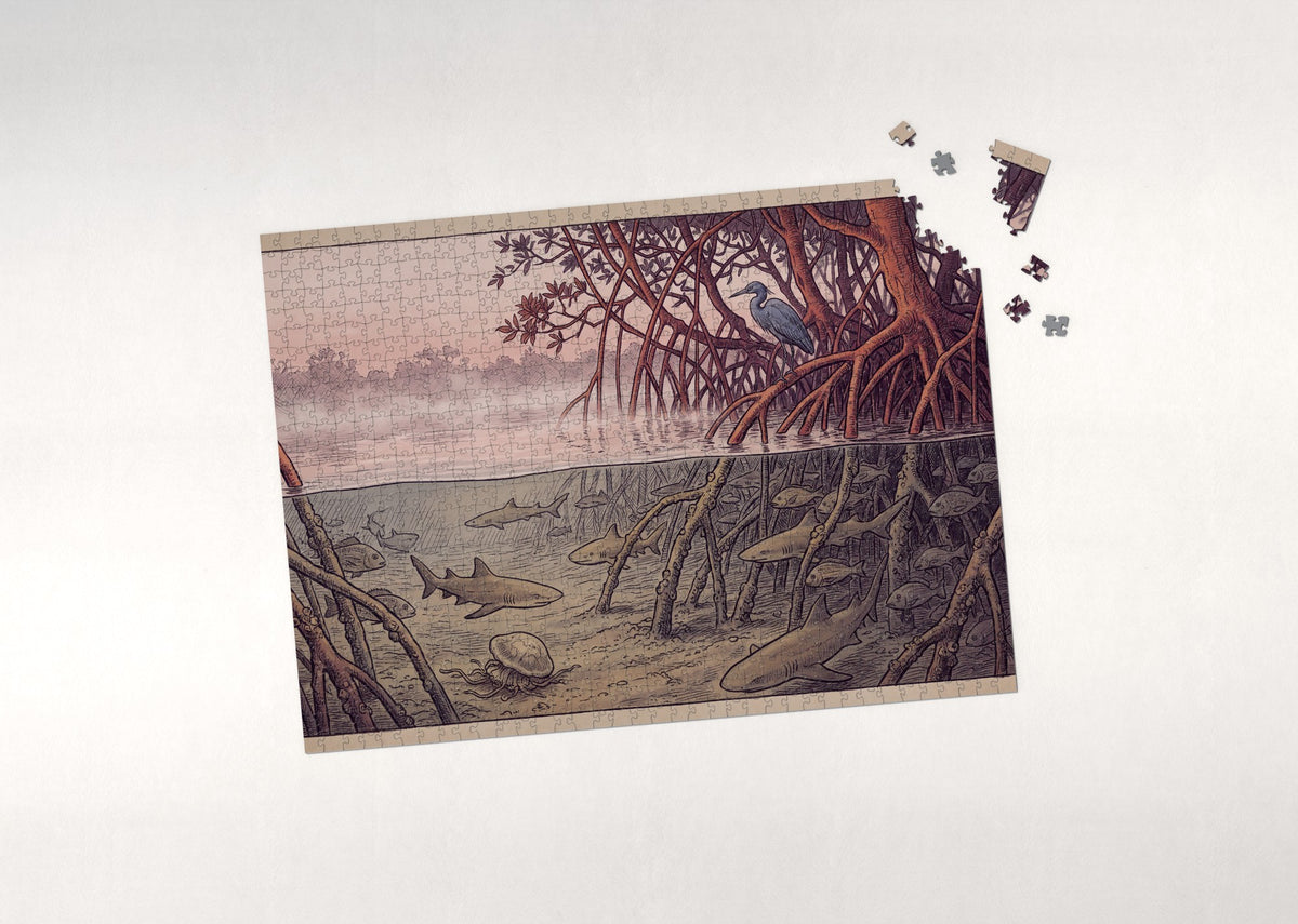 Mangrove Nursery at Dawn jigsaw puzzle - puzzle with loose pieces