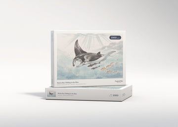 Manta Ray Gliding in the Blue jigsaw puzzle - gift box