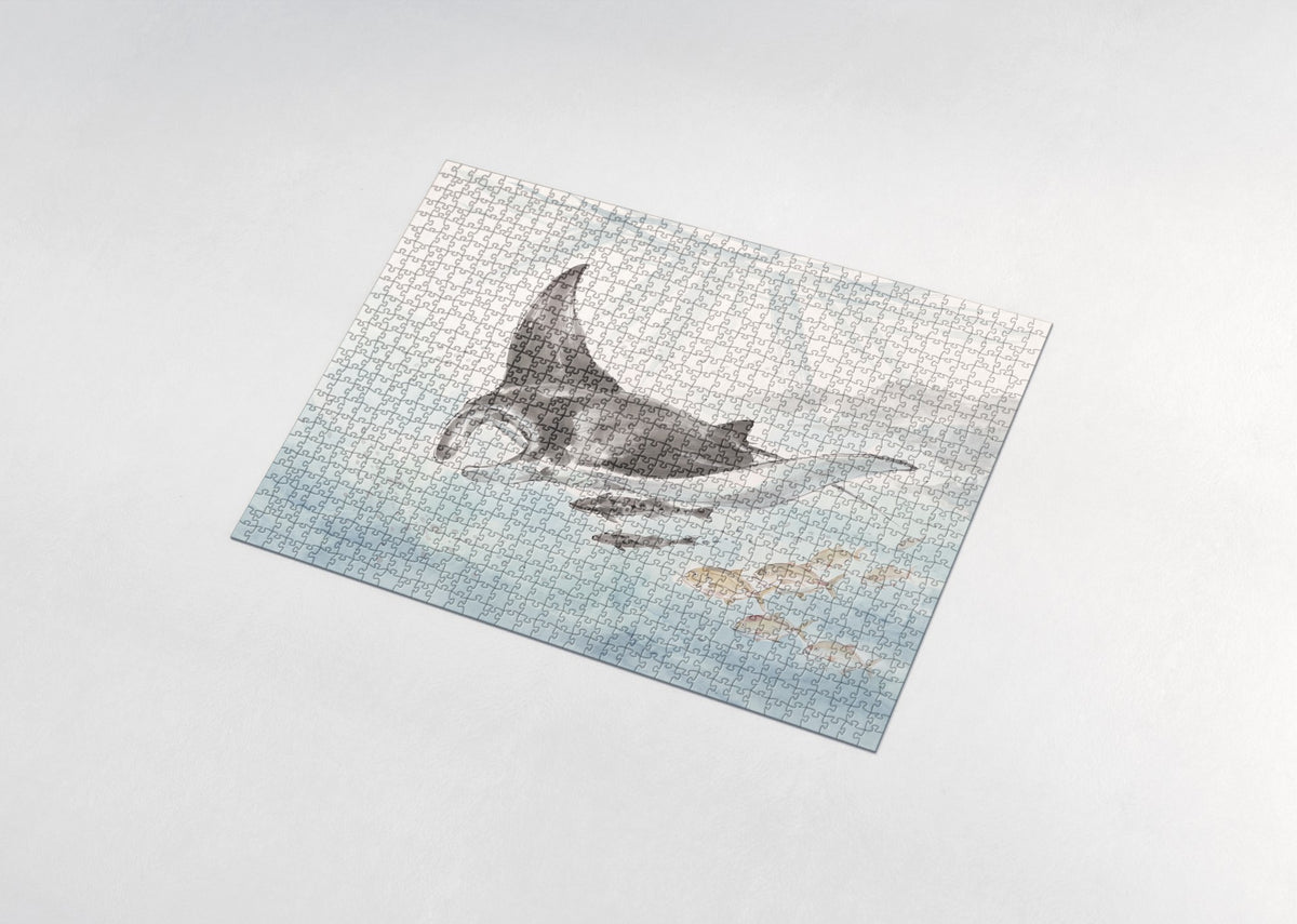 Manta Ray Gliding in the Blue jigsaw puzzle - assembled puzzle