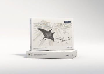 Manta Ray Silhouette at the Surface jigsaw puzzle - gift box
