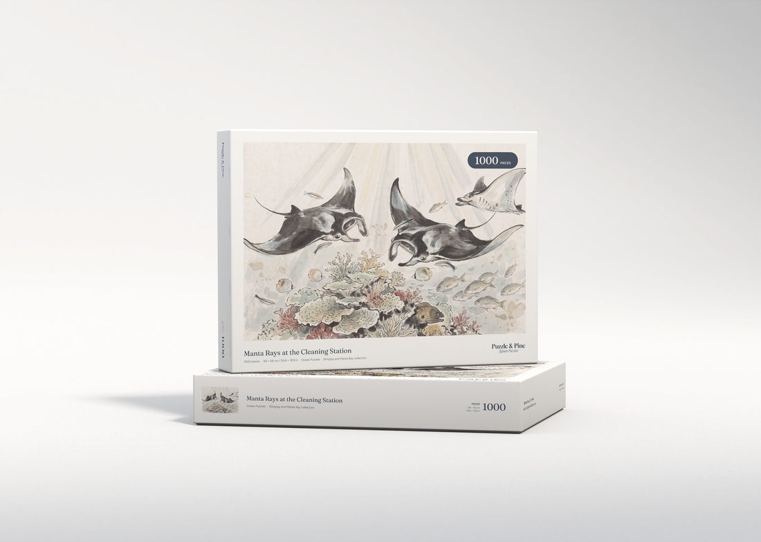 Manta Rays at the Cleaning Station jigsaw puzzle - gift box