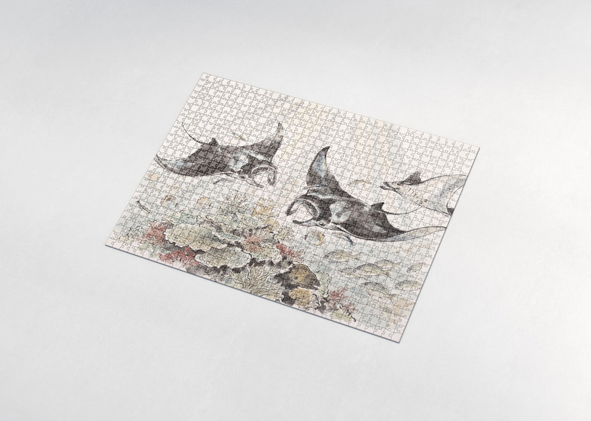 Manta Rays at the Cleaning Station jigsaw puzzle - assembled puzzle