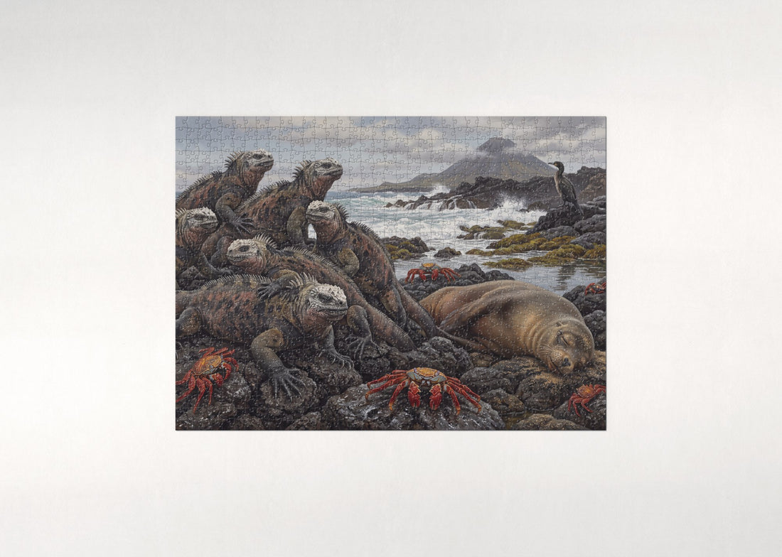 Marine Iguanas of the Galapagos jigsaw puzzle - gift box