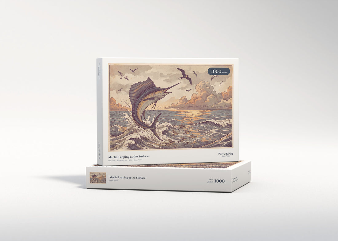 Marlin Leaping at the Surface jigsaw puzzle - gift box