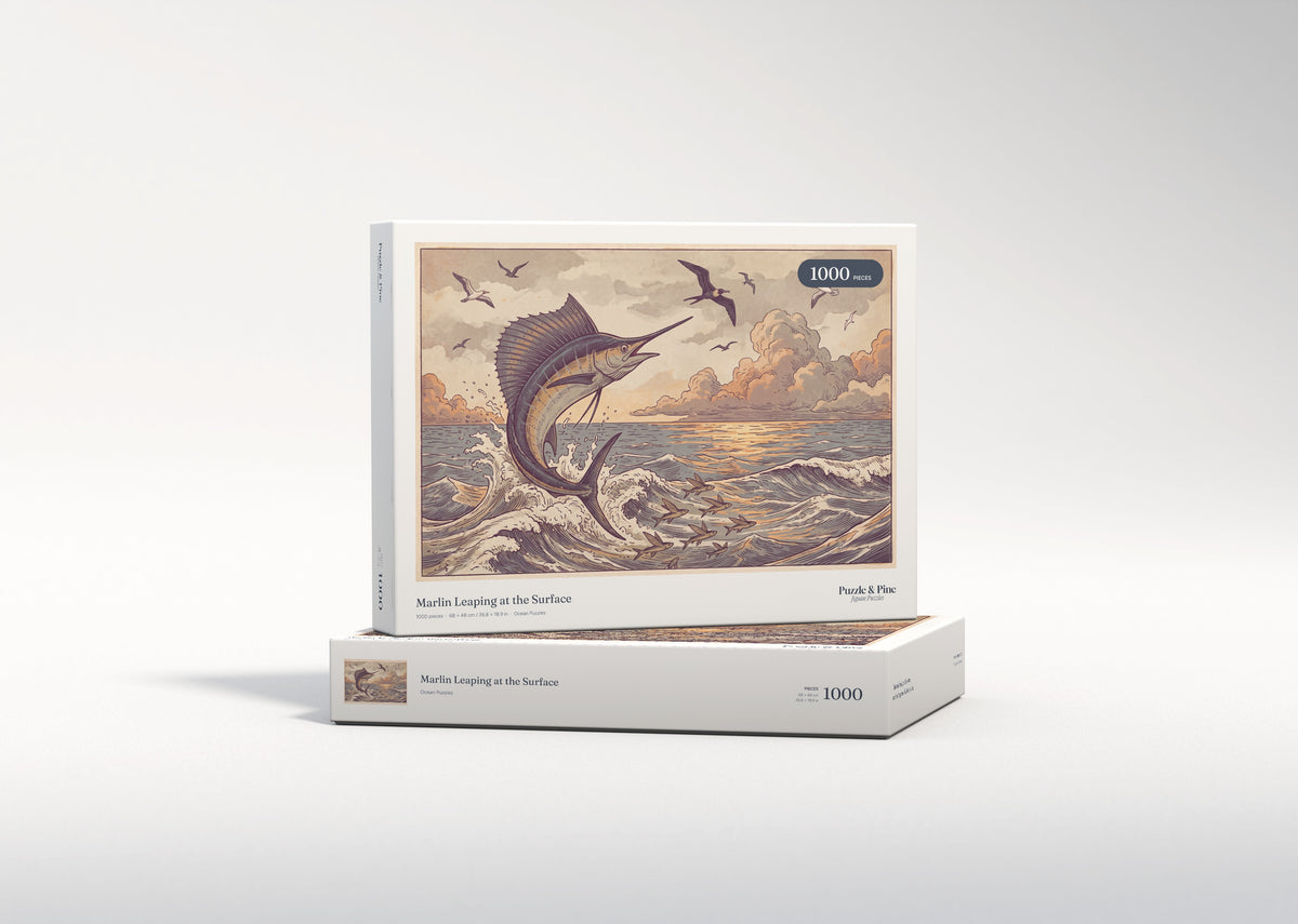 Marlin Leaping at the Surface jigsaw puzzle - gift box