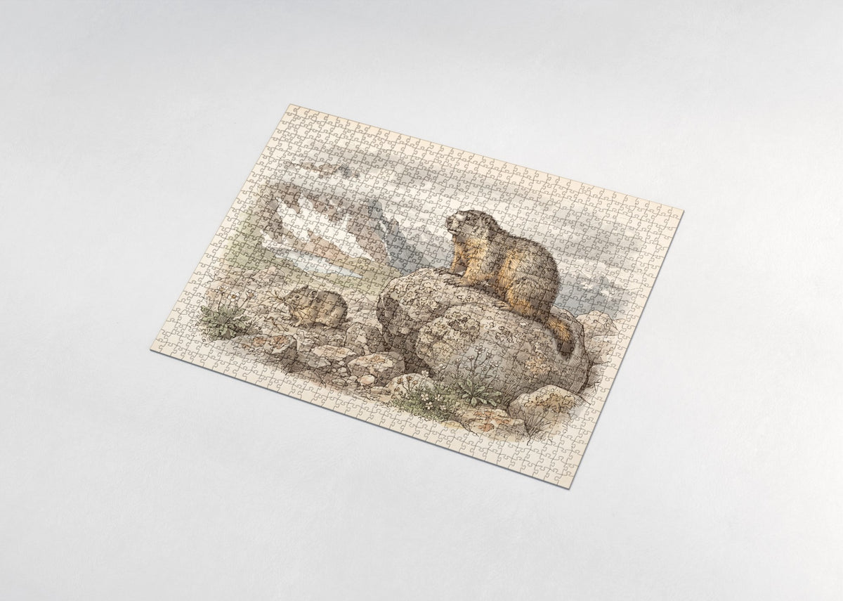 Marmot on the Mountain Rocks jigsaw puzzle - assembled puzzle